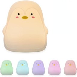 Veilleuse led pour enfants - Pingouin lumineux pour enfants - Veilleuse en silicone - Avec couleurs