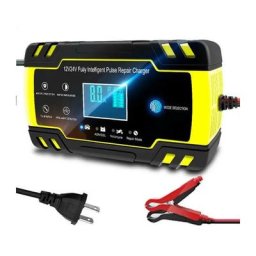 Chargeur de batterie intelligent 12V - 24V avec ecran LcD pour voiture, camion, moto, bateau, suv,