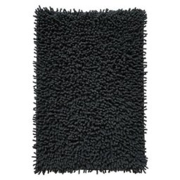 Meubletmoi - Tapis de salle de bain 40 x 60 cm coton chenille anthracite - napoleon