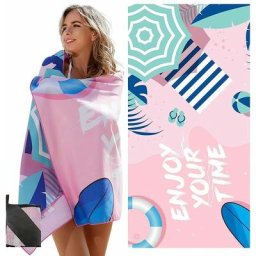 Serviette de Plage avec Étiquettes uv, Tapis de Plage, Matériau en Microfibre, sans Sable, Taille