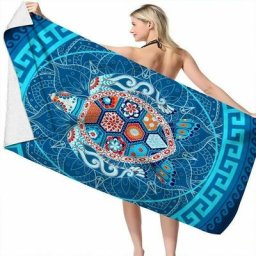 Serviette de Plage en Microfibre Ultralégère, Séchage Rapide, Couverture de Plage Absorbante,