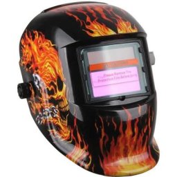 Live House - Masque de soudage crâne de feu à obscurité variable avec filtre lcd à assombrissement