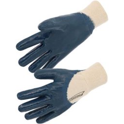 Lot 10 paires de gants nitrile enduction lourde écru/bleu T10 - SINGER - NBR132610 - Ecru