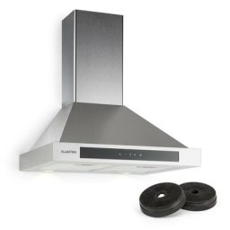 Klarstein - Zelda Hotte aspirante 60cm + 2 filtres recyclage d'air 620 m³/h gris - Argent