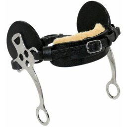 Cuir hackamore marron: Hackamore en acier inoxydable à trois trous et cuir nasal rembourré avec