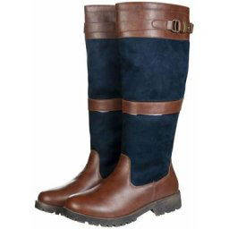 40, Bleu marine et marron 6924: Bottes d'hiver modèle Meghan en simili cuir et doublure intérieure