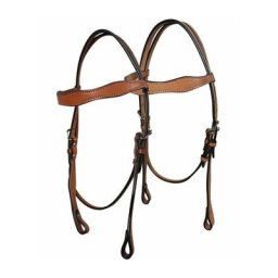 Marron - Bridon en cuir pour modèle western baltimora