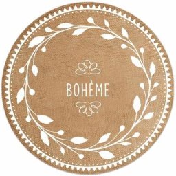 Set de table rond en toile de jute boheme