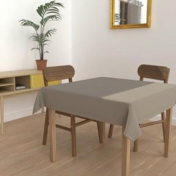 Nappe anti-tâches carrée 140X140 cm alix taupe, par Soleil D'ocre Taupe
