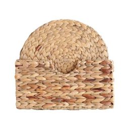 Lot de 4 sets de table tissés de 30 cm, sets de table en jacinthe d'eau tissés à la main naturels,