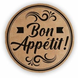 Set de table Bon Appetit rond en toile de jute 38 cm