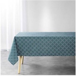 Douceur D'intérieur - Nappe rectangulaire 140x240 cm Idylle émeraude polycoton - Vert