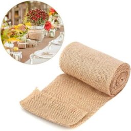 Chemin de Table en Toile de Jute Vintage Nature Style Toile de Jute Chemin de Table pour Mariage