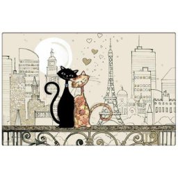 Le Monde Des Animaux - Set de table chats amoureux de paris