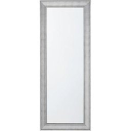 Miroir Mural au Style Moderne avec Cadre en Plastique Argenté de Forme Rectangulaire 50 x 130 cm