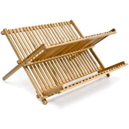 Helloshop26 - gouttoir à Vaisselle en bois de bambou résistant 2 niveaux - Marron
