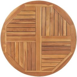 Plateau De Table Dessus de table Bois de teck solide Rond 2,5 cm 90 cm 21743 - Brun