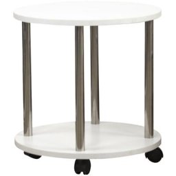 Bakaji - Table basse Table de salon avec 4 roulettes Chariot Bois mdf Blanc