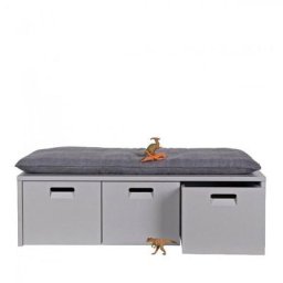 Banc de rangement en bois fsc - Sam Wood - Couleur - Gris - Woood
