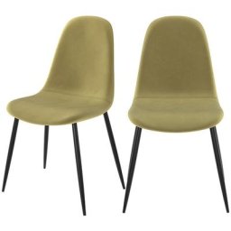 Chaise en velours et pieds en métal (lot de 2) - Malrik - Vert