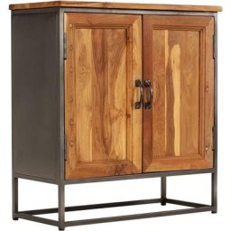 Buffet Teck recyclé et acier 65 x 30 x 70 cm Vidaxl Brun