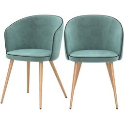 Chaise en velours (lot de 2) - Chiara - Vert