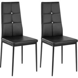 Bathrins - Lot de 2 Chaises de salle à manger Chaises avec strass pour salon, chambre, cuisine