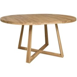 Table à manger ronde extensible 120 à 160 cm en bois de chêne massif Mobalpy