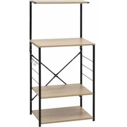 Vidaxl - Armoire à micro-ondes Noir et chêne 60x39,6x123 cm Aggloméré noir et chêne