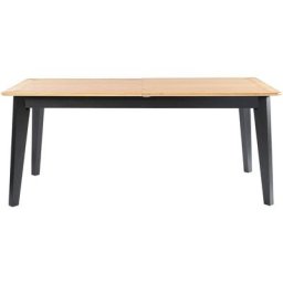 Table à manger rectangulaire extensible en chêne L180/260 - joyce - Noir
