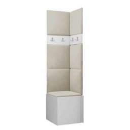 Ensemble entrée Hartford 347, Blanc, 186cm, Blanc, Tapisserie, Stratifié, Mural, Mis - Blanc