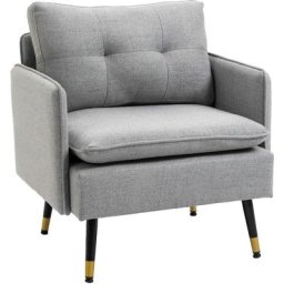 Fauteuil style art-déco dossier effet capitonné piètement incliné effilé métal noir extrémités