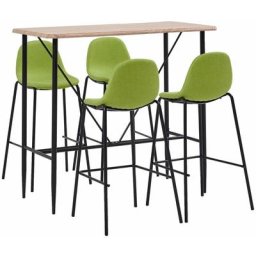Ensemble de bar 5 pcs Tissu Vert Vidaxl Vert