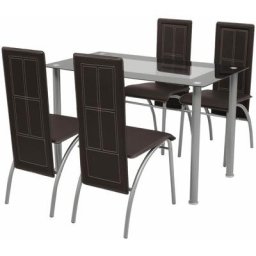 Ensemble Table et Chaises 5 pcs | Ensemble Table à manger + 4 chaises Marron 13849 - Brun