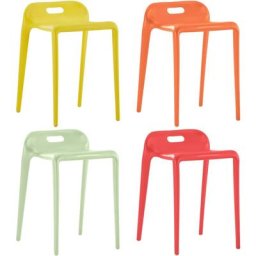 Tabourets empilables 4 pcs Multicolore Plastique