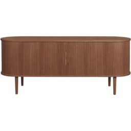 Buffet vintage en bois foncé noyer 2 portes coulissantes L160 cm epic - Noyer