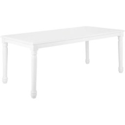 Table à Manger 180 x 90 cm Blanche en Bois et mdf de Style Traditionnel pour Intérieur Scandinave