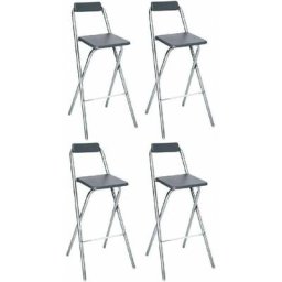 Lot de 4 chaises de bar Louna - Gris - l 51 x h 97 cm - Livraison gratuite - Gris