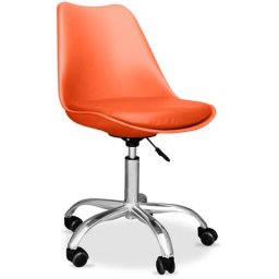 Chaise de bureau Tulip pivotante à roulettes Orange - Acier, pp, Metal, Plastique, Nylon - Orange