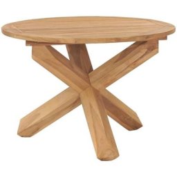 Table à manger de jardin Table à dîner Ø110x75 cm Bois de teck massif 48472 - Brun