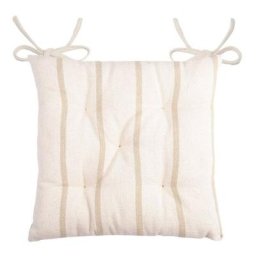 Lovely Casa - Lot de 4 galettes de chaise 5 points 40x40 St Trop lin coton - Beige