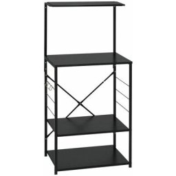 Armoire à four à micro-ondes Noir 60x39,6x123 cm Aggloméré Vidaxl Noir