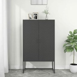 SalesHot® Meuble de cuisine/Salon - Buffet haut Anthracite 80x35x135 cm Acier Super95104