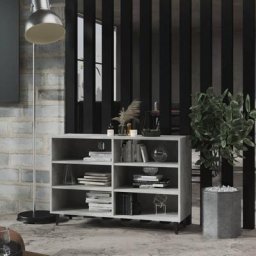 SalesHot® Meuble de cuisine/Salon - Buffet Gris béton 103,5x35x70 cm Aggloméré Super68102