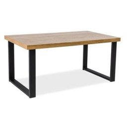 Table à manger en bois et métal gamme Umberto - Marron et noir - l 180 x p 90 x h 75 cm - Livraison