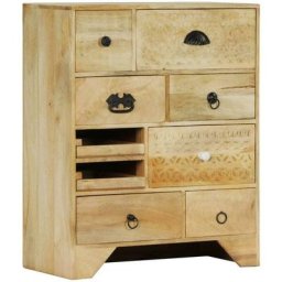 Buffet bahut armoire console meuble de rangement coffre à tiroirs 75 cm bois solide de manguier