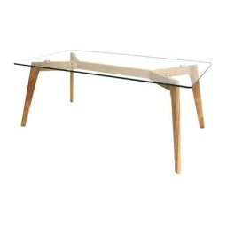 Table rectangulaire en verre - Blanc