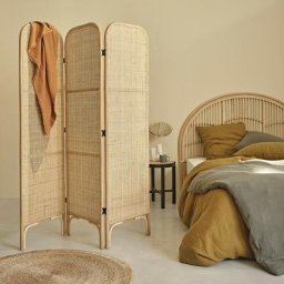Paravent en rotin et cannage 170 cm - Naturel