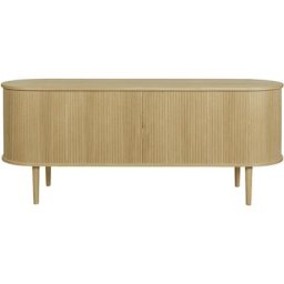 Buffet vintage en bois clair chêne 2 portes coulissantes L160 cm epic - Chêne clair