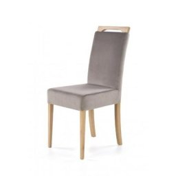 HL - Chaise en bois de hêtre massif et tissu - Chêne miel/Riviera 91 - Marron clair